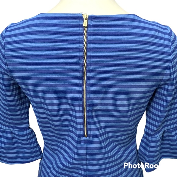 Lilly Pulitzer Alden Dress Blue Grotto Ottoman Stripe - Size Small - Picture 7 of 10